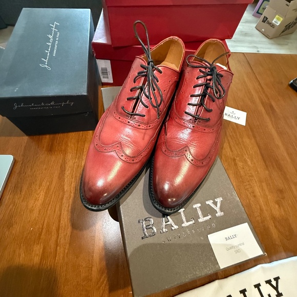 Bally Switzerland Goodyear 10.5 Red Calf Washed Gingo/58 - Picture 14 of 14